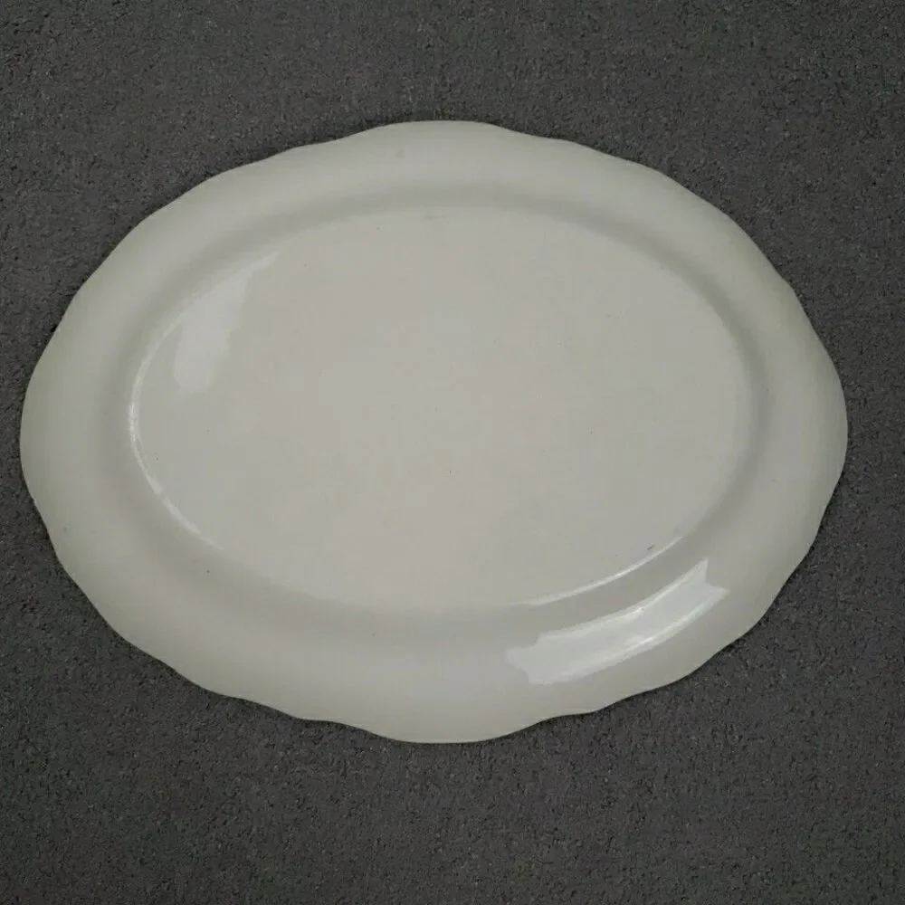 Edwin M Knowles Yorktown Oval Platter Flowers Lattice 11